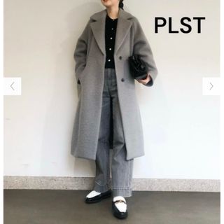 PLST - ☆プラステ☆ノーカラーコート☆グレーM☆の通販 by ゆか PLST - ☆プラステ☆ノーカラーコート☆グレーM☆の通販 by ゆか