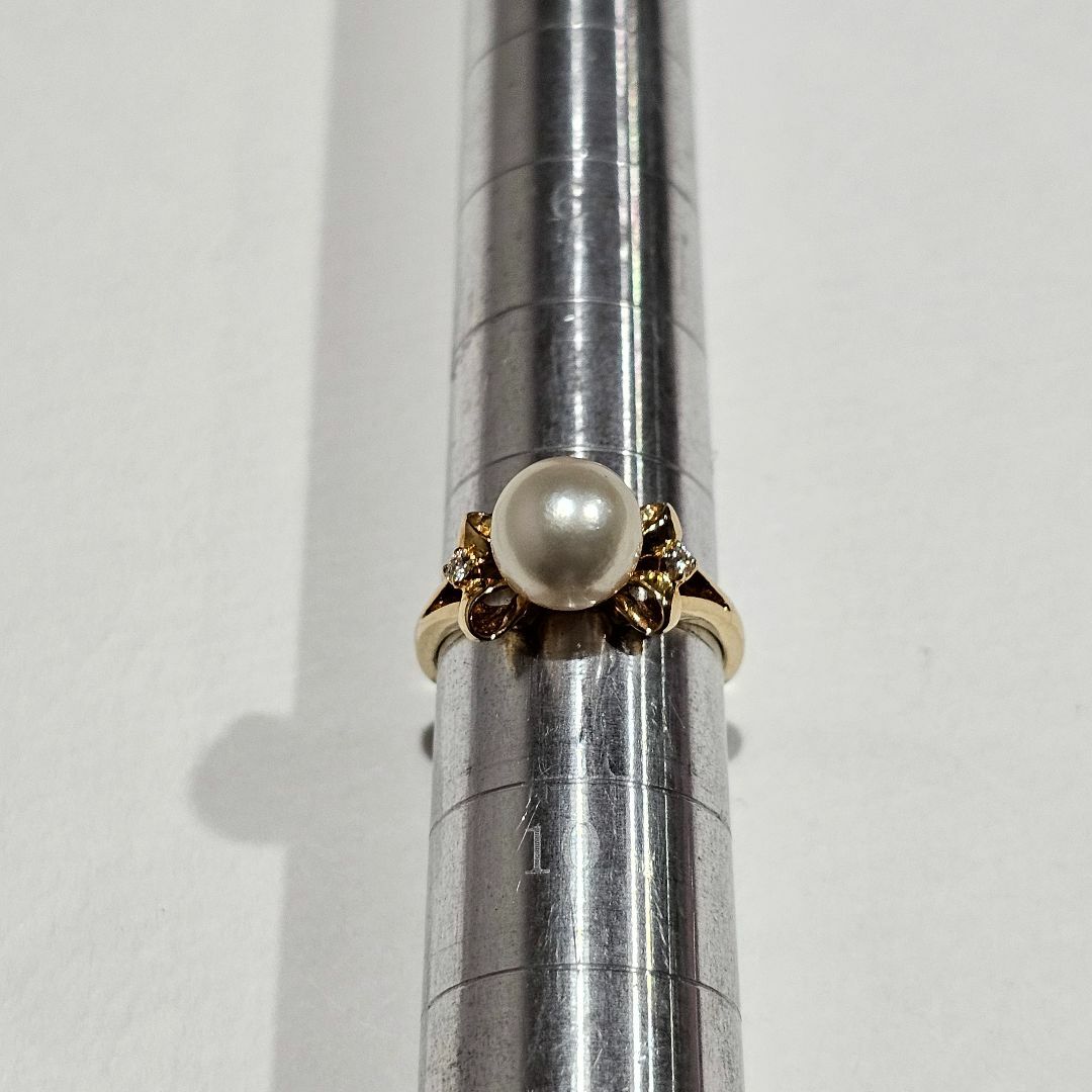 MIKIMOTO - 1635 ミキモトパールダイヤリングK18YGイエロー MIKIMOTO - 1635 ミキモトパールダイヤリングK18YGイエロー