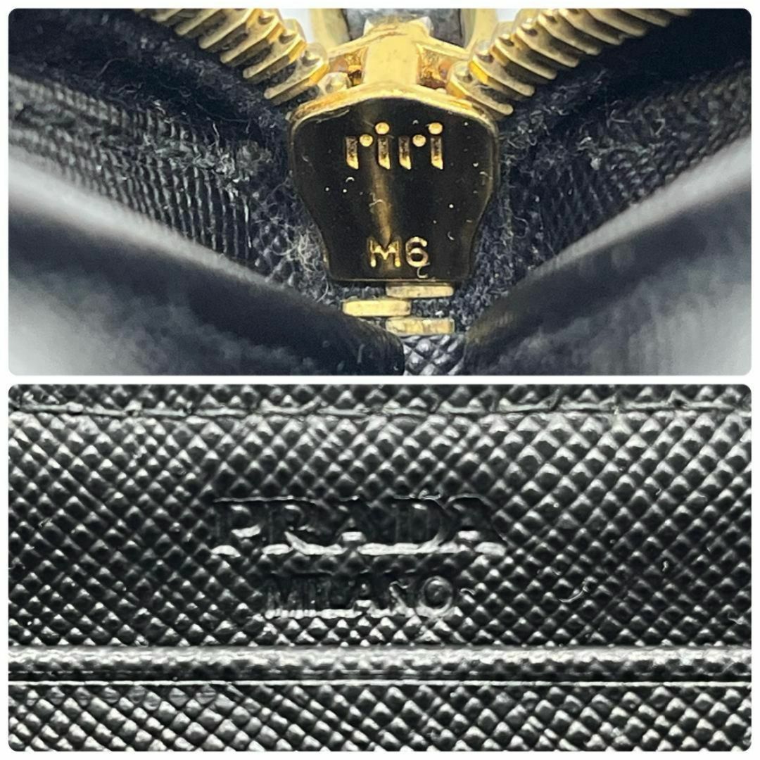 PRADA - PRADA プラダ ラウンドファスナー ブラック 箱 PRADA - PRADA プラダ ラウンドファスナー ブラック 箱