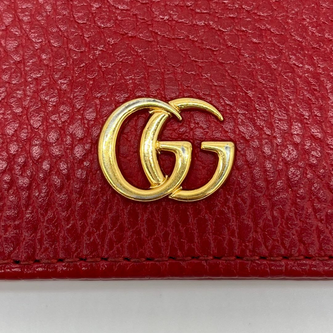 大人女性の グッチ GUCCI 折り財布 赤 レッド マーモント 小物