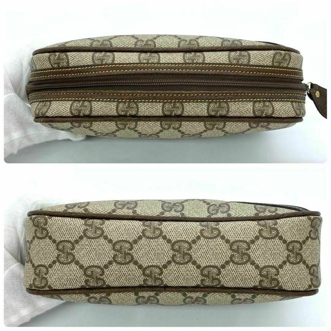 GUCCI - GUCCI グッチ ポーチ GG シェリーライン レザー PVCの GUCCI - GUCCI グッチ ポーチ GG シェリーライン レザー PVCの