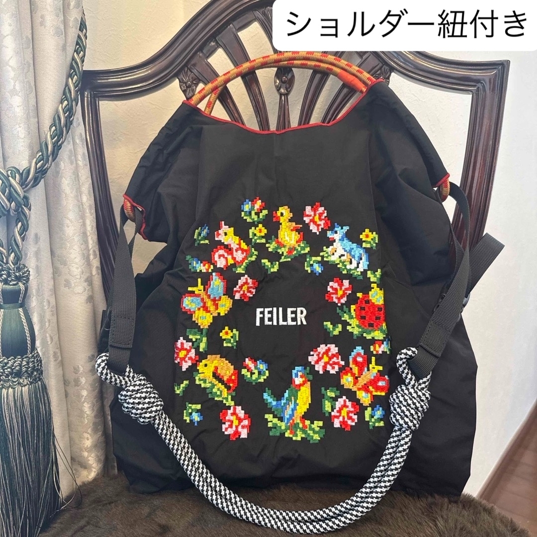 FEILER - 新品 Ball&Chain FEILER エコバッグ M ブラック 肩 FEILER - 新品 Ball&Chain FEILER エコバッグ M ブラック 肩