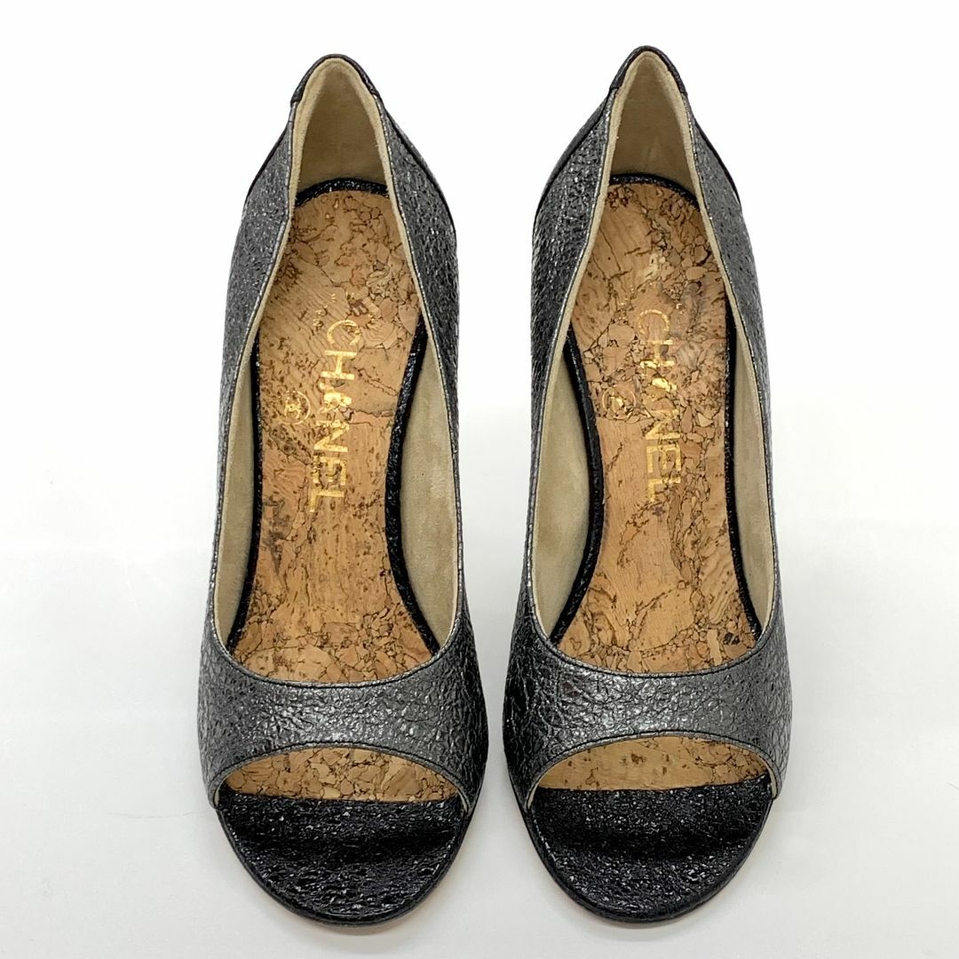 CHANEL - 6814 シャネル ココマーク レザー オープントゥ CHANEL - 6814 シャネル ココマーク レザー オープントゥ