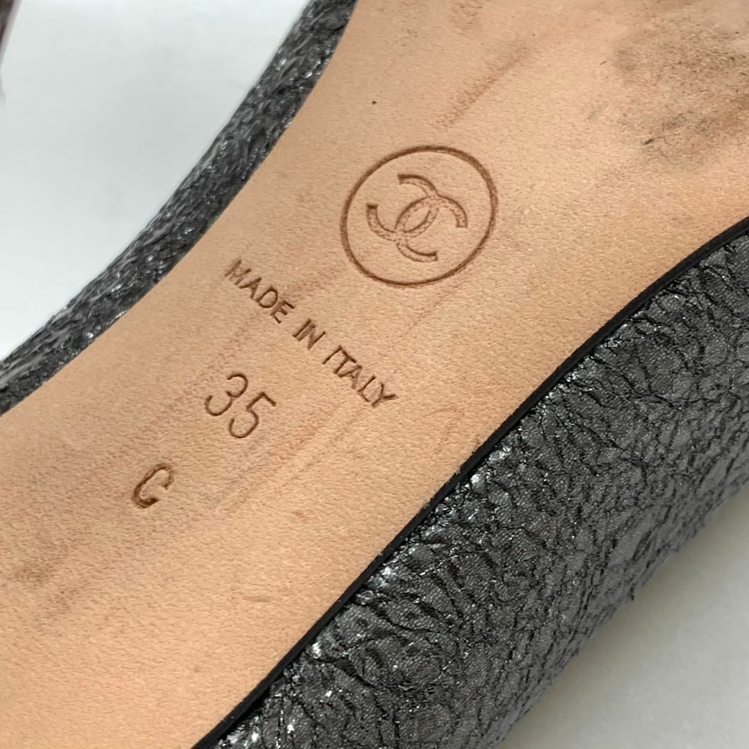 CHANEL - 6814 シャネル ココマーク レザー オープントゥ CHANEL - 6814 シャネル ココマーク レザー オープントゥ