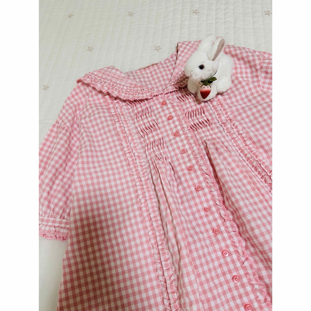 PINK HOUSE - ピンクハウス ブラウス 半袖 ギンガム チェック PINK HOUSE - ピンクハウス ブラウス 半袖 ギンガム チェック