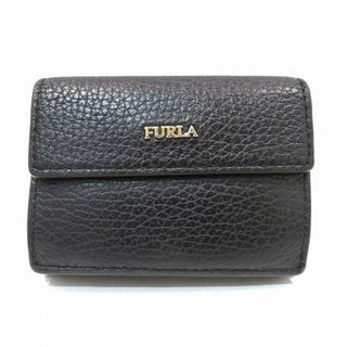 FURLA - 【中古品】FURLA コンパクトウォレット ブラック レザー FURLA - 【中古品】FURLA コンパクトウォレット ブラック レザー
