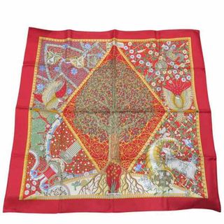 エルメス(HERMES)のエルメス Hermes カレ90 AXIS MUNDI 世界の中心軸 パズル 冊子付 ブランド小物 スカーフ レディース 未使用 送料無料 【中古】【あす楽】(バンダナ/スカーフ)