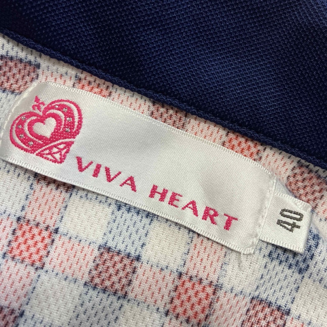VIVA HEART(ビバハート)のVIVA HEART ビバハート　半袖ワンピース　赤　紺　サイズ40 スポーツ/アウトドアのゴルフ(ウエア)の商品写真