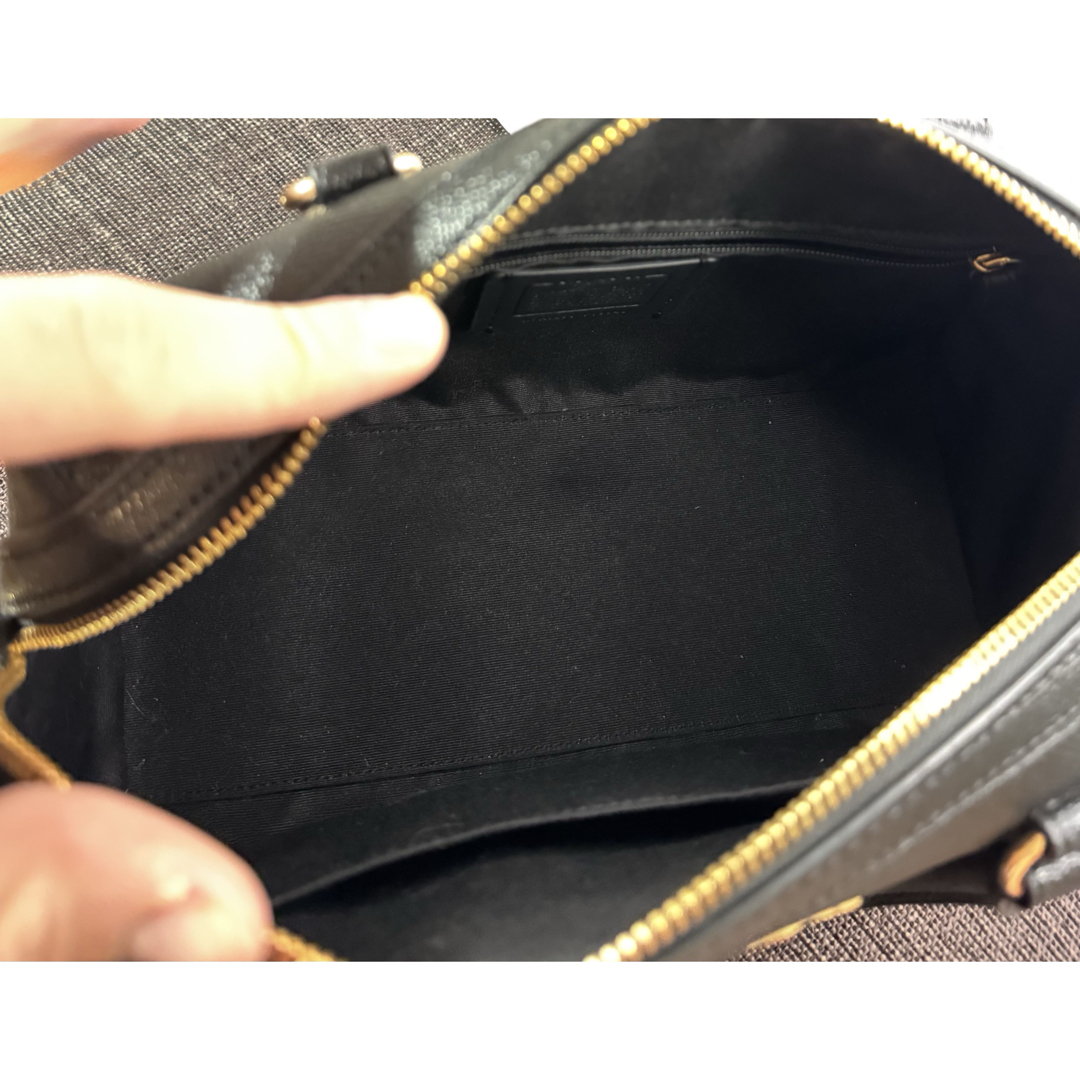 Coach レディース 2ボストン ハンド バッグ 美品 ブラックレーザー