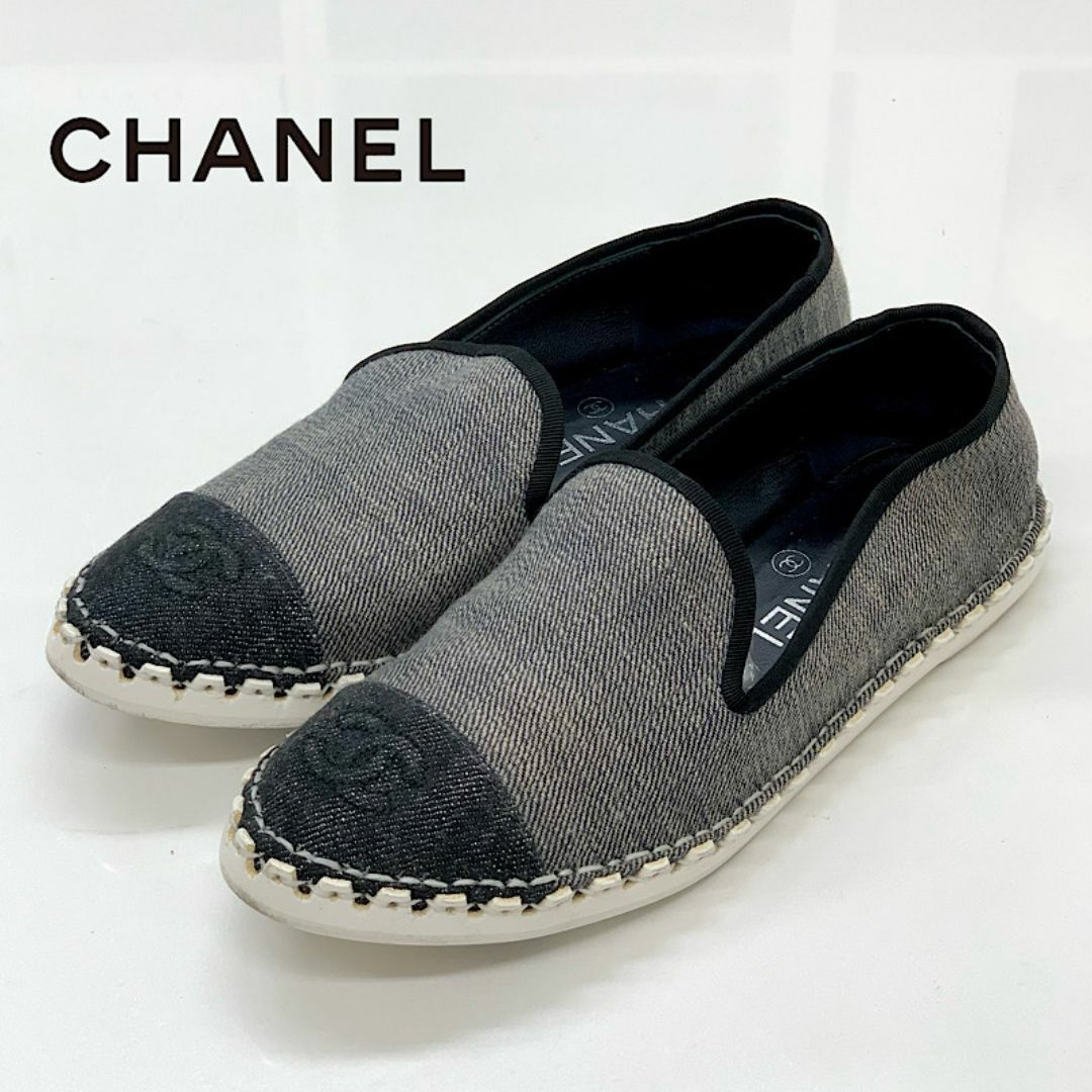 CHANEL - 6835 シャネル ココマーク デニム フラットシューズ CHANEL - 6835 シャネル ココマーク デニム フラットシューズ