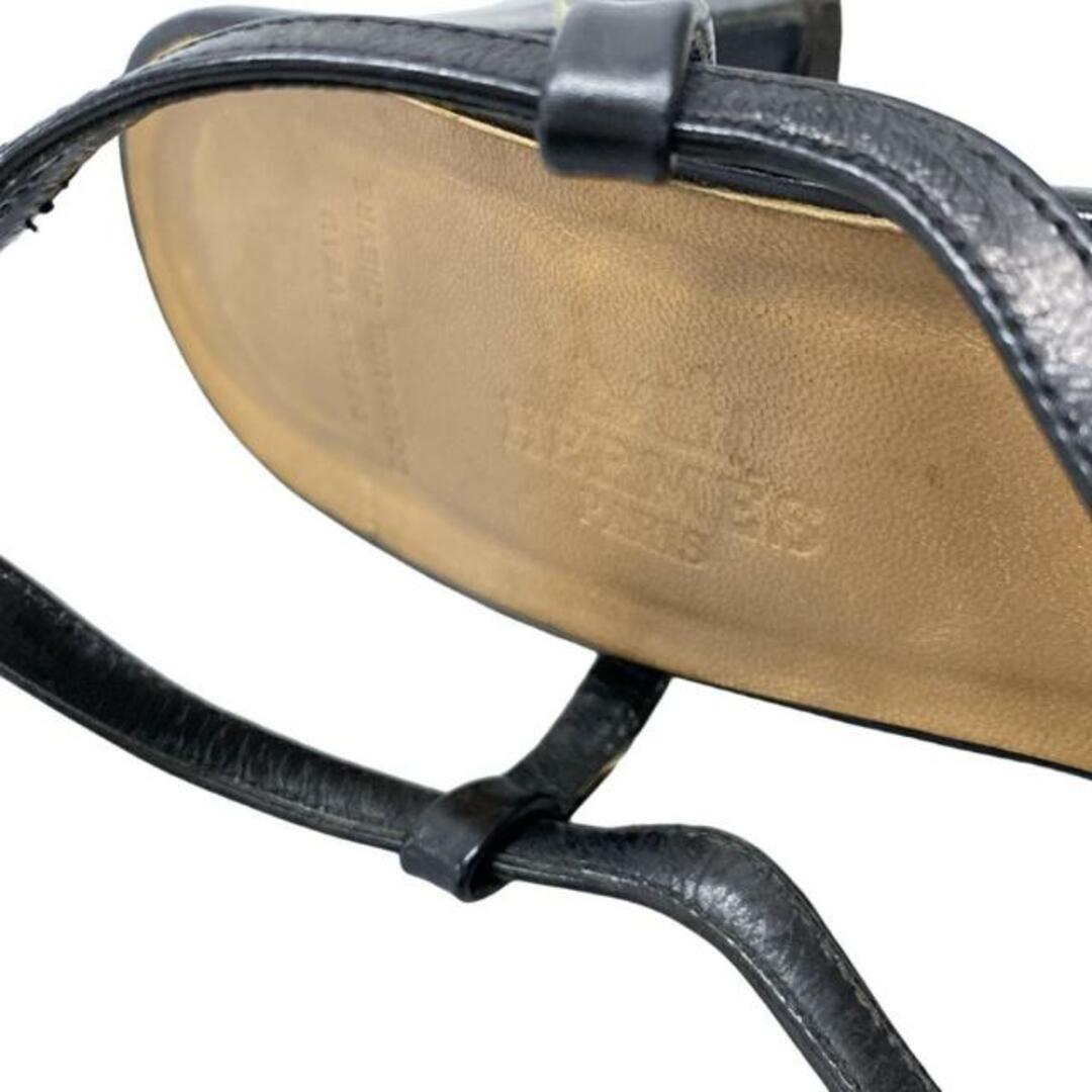 HERMES - HERMES(エルメス) サンダル 37 エシャペ 黒 アウト HERMES - HERMES(エルメス) サンダル 37 エシャペ 黒 アウト