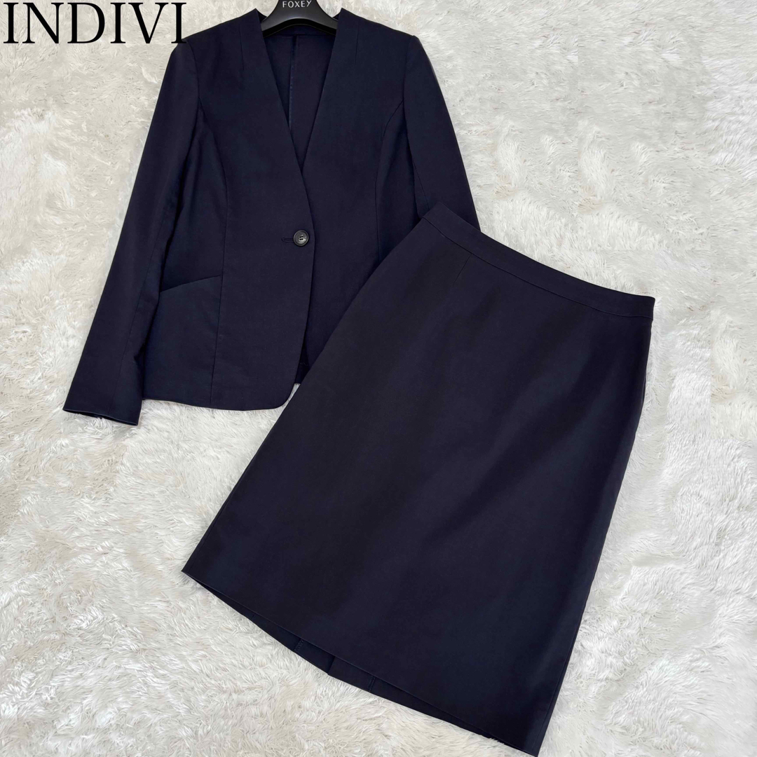 INDIVI - 近年 INDIVI インディヴィ リネン混スーツセットアップ INDIVI - 近年 INDIVI インディヴィ リネン混スーツセットアップ