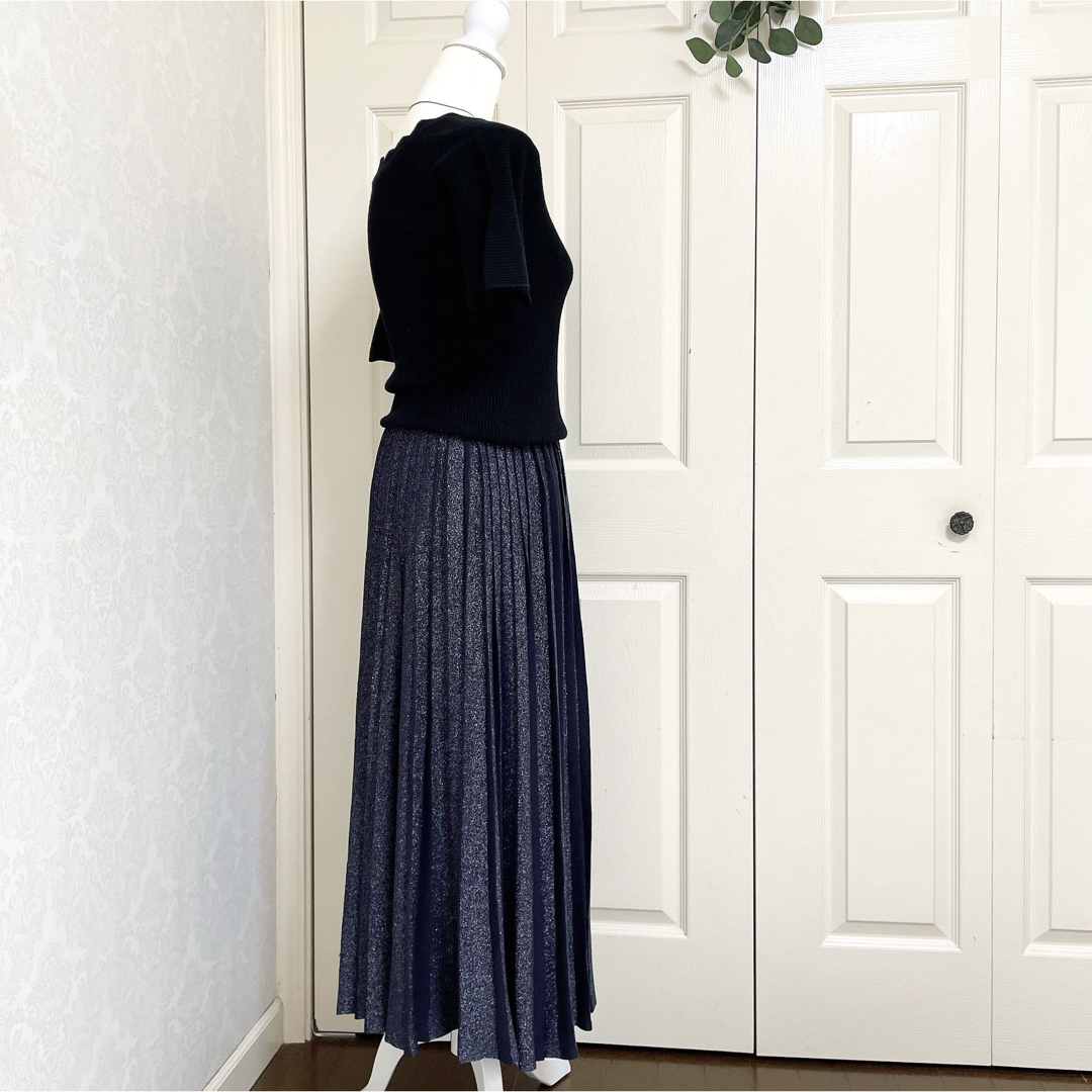 Drawer - Drawer ドゥロワー シルク ラメ入りスカート プリーツ Drawer - Drawer ドゥロワー シルク ラメ入りスカート プリーツ