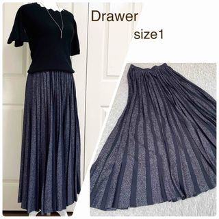 Drawer - Drawer ドゥロワー シルク ラメ入りスカート プリーツ Drawer - Drawer ドゥロワー シルク ラメ入りスカート プリーツ