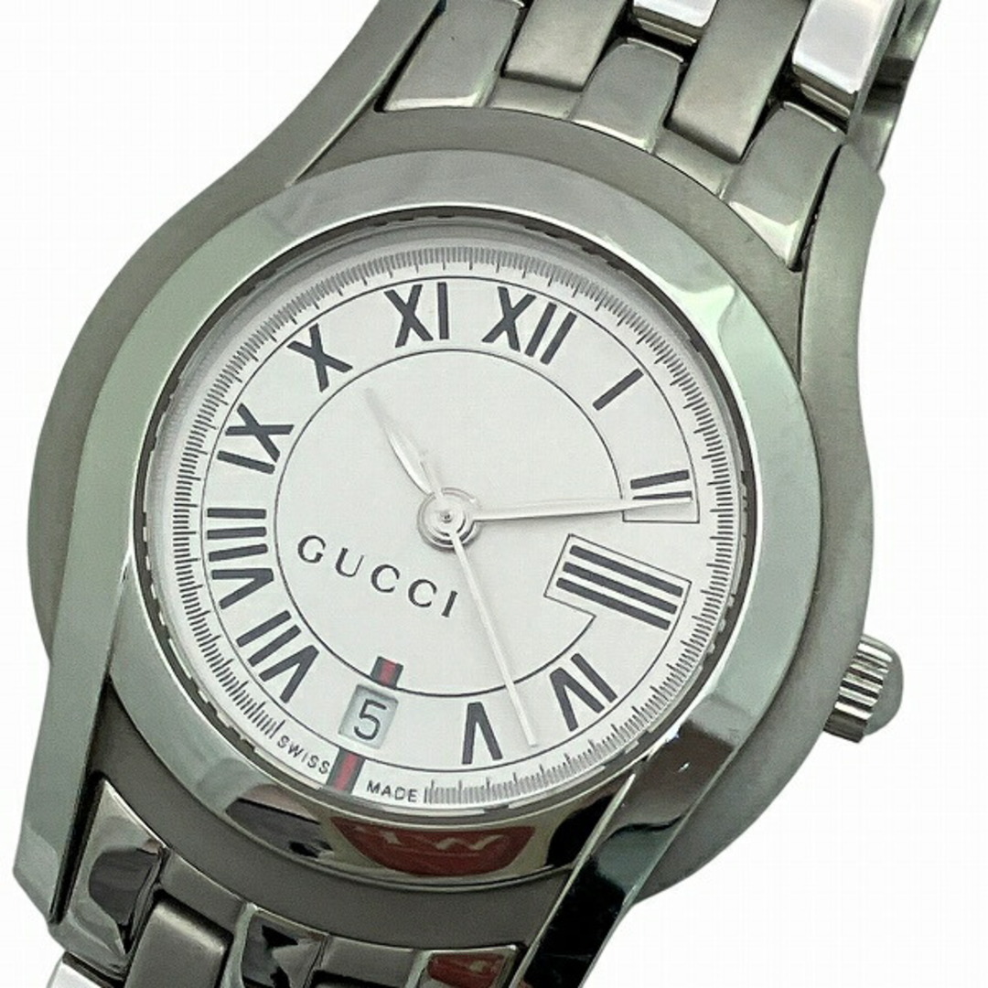 GUCCI - グッチ GUCCI 5500L クォーツ シルバー文字盤 デイト GUCCI - グッチ GUCCI 5500L クォーツ シルバー文字盤 デイト