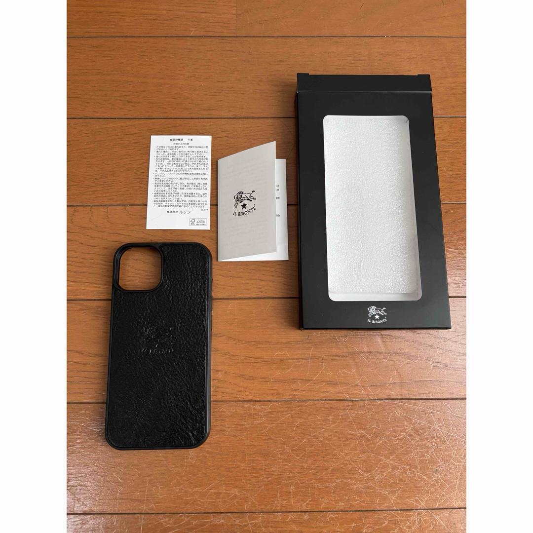 IL BISONTE - イルビゾンテ iPhone15 ケース ブラック レザーの IL BISONTE - イルビゾンテ iPhone15 ケース ブラック レザーの