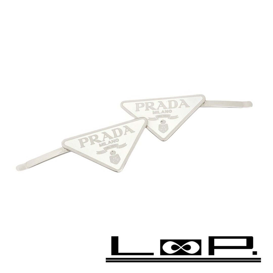 PRADA - □新同□ プラダ トライアングルロゴ ヘアピン ヘア PRADA - □新同□ プラダ トライアングルロゴ ヘアピン ヘア