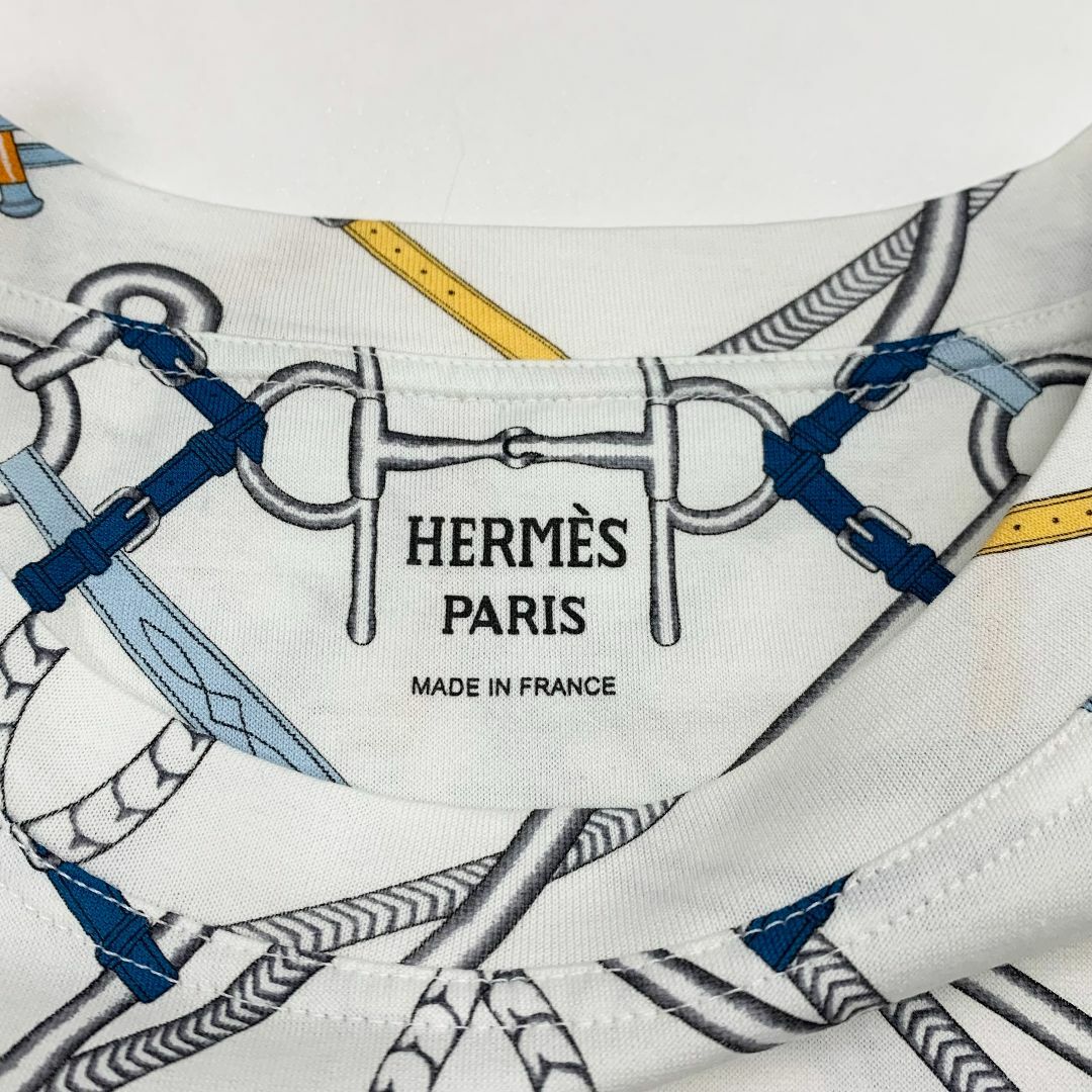 HERMES - M10129 エルメス コットン ワンピース 総柄 ホワイトの HERMES - M10129 エルメス コットン ワンピース 総柄 ホワイトの