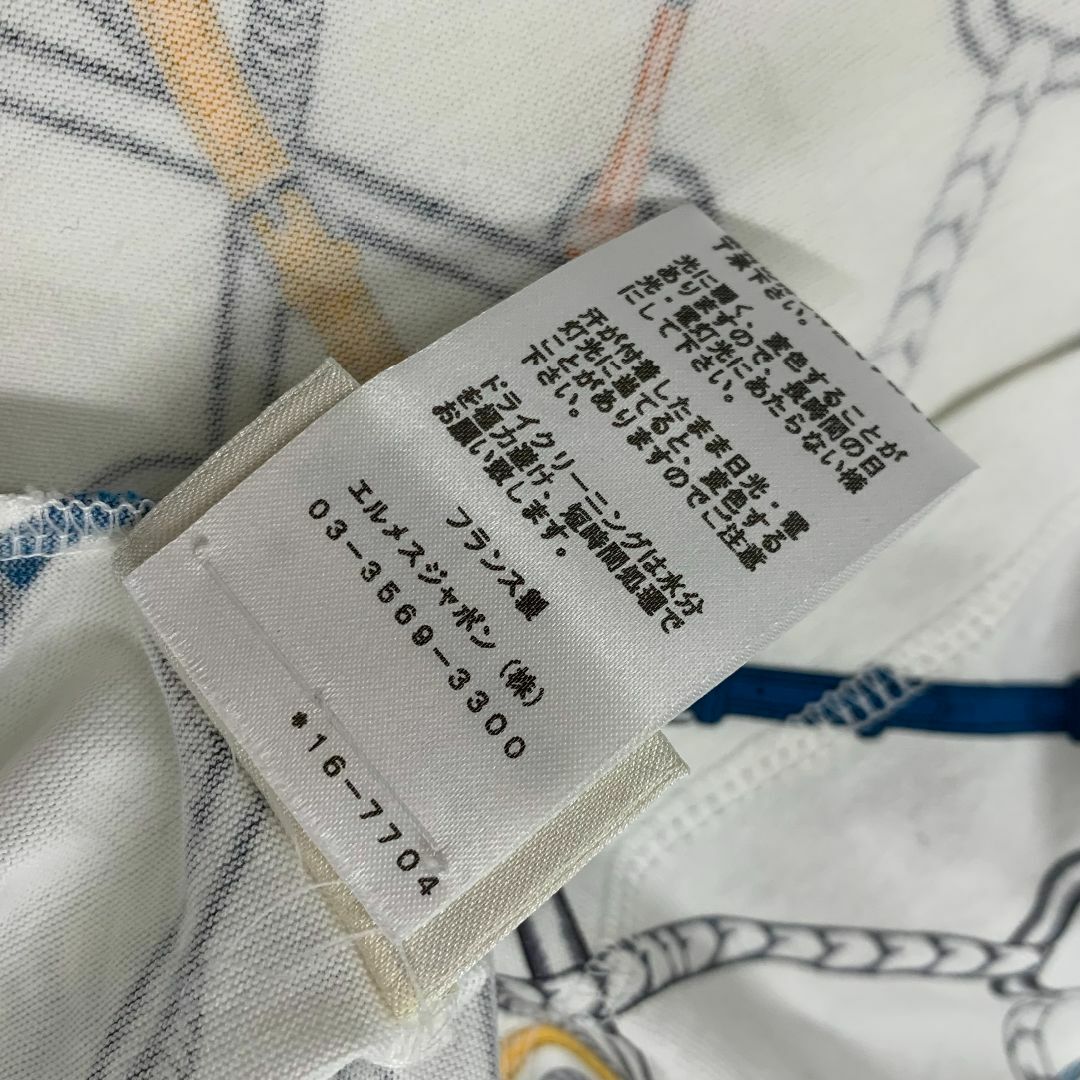 HERMES - M10129 エルメス コットン ワンピース 総柄 ホワイトの HERMES - M10129 エルメス コットン ワンピース 総柄 ホワイトの
