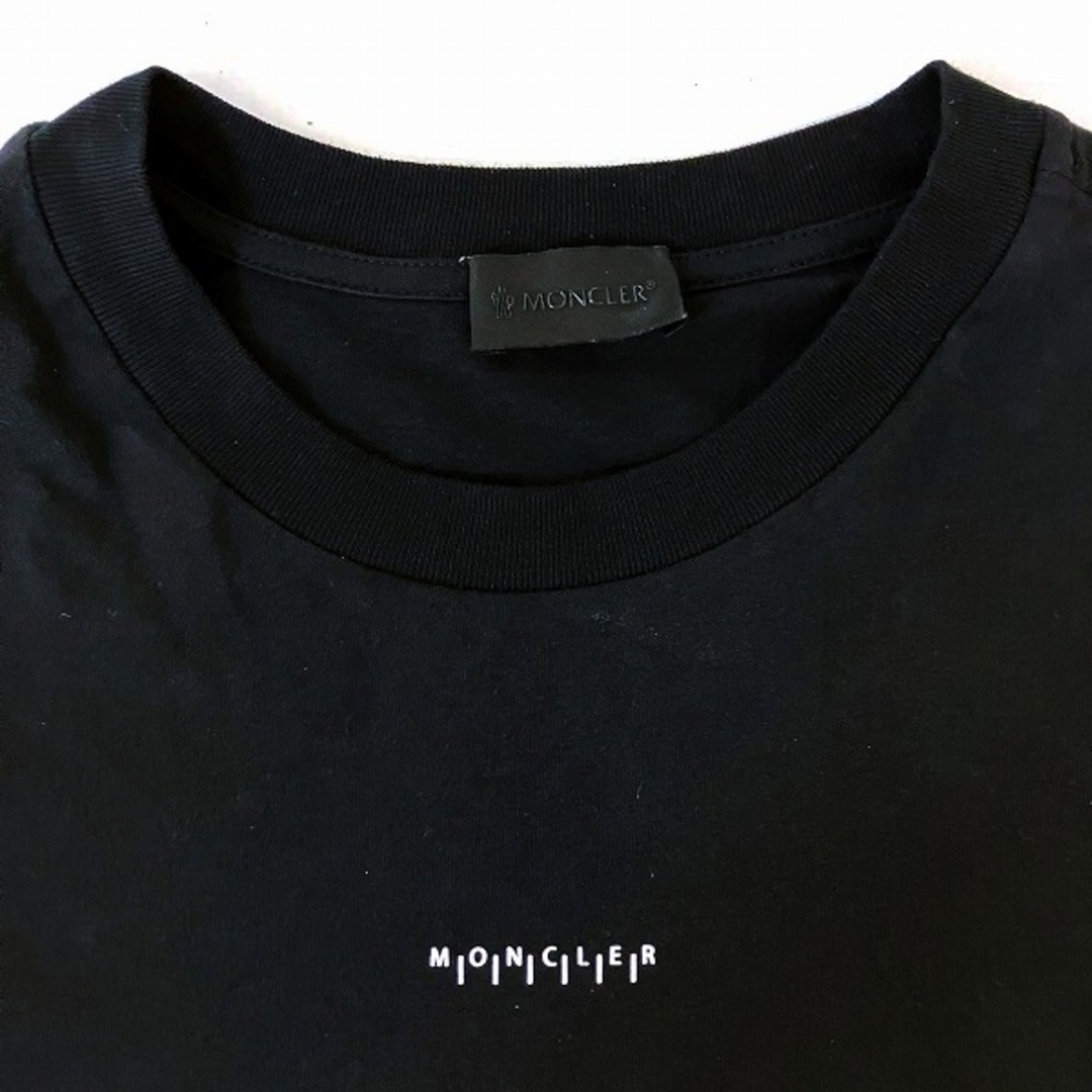 MONCLER - モンクレール ブラック ロゴプリント 8C00032 89A17 MONCLER - モンクレール ブラック ロゴプリント 8C00032 89A17