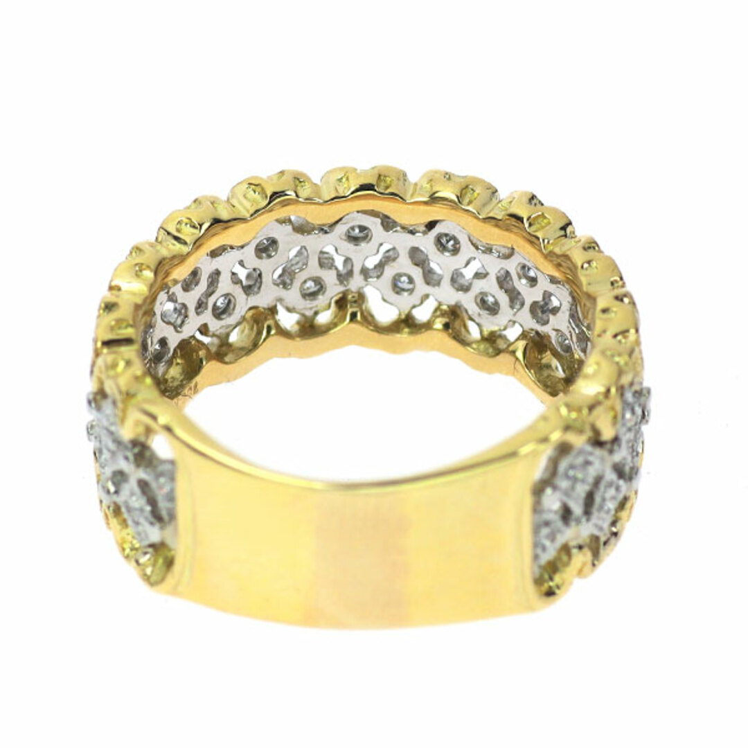 K18YG/Pt900 ダイヤモンド リング 0.28ct フィレンツェ彫りの K18YG/Pt900 ダイヤモンド リング 0.28ct フィレンツェ彫りの