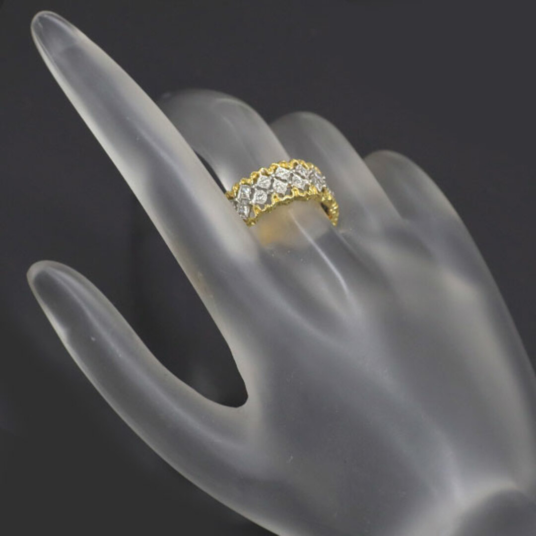 K18YG/Pt900 ダイヤモンド リング 0.28ct フィレンツェ彫りの K18YG/Pt900 ダイヤモンド リング 0.28ct フィレンツェ彫りの