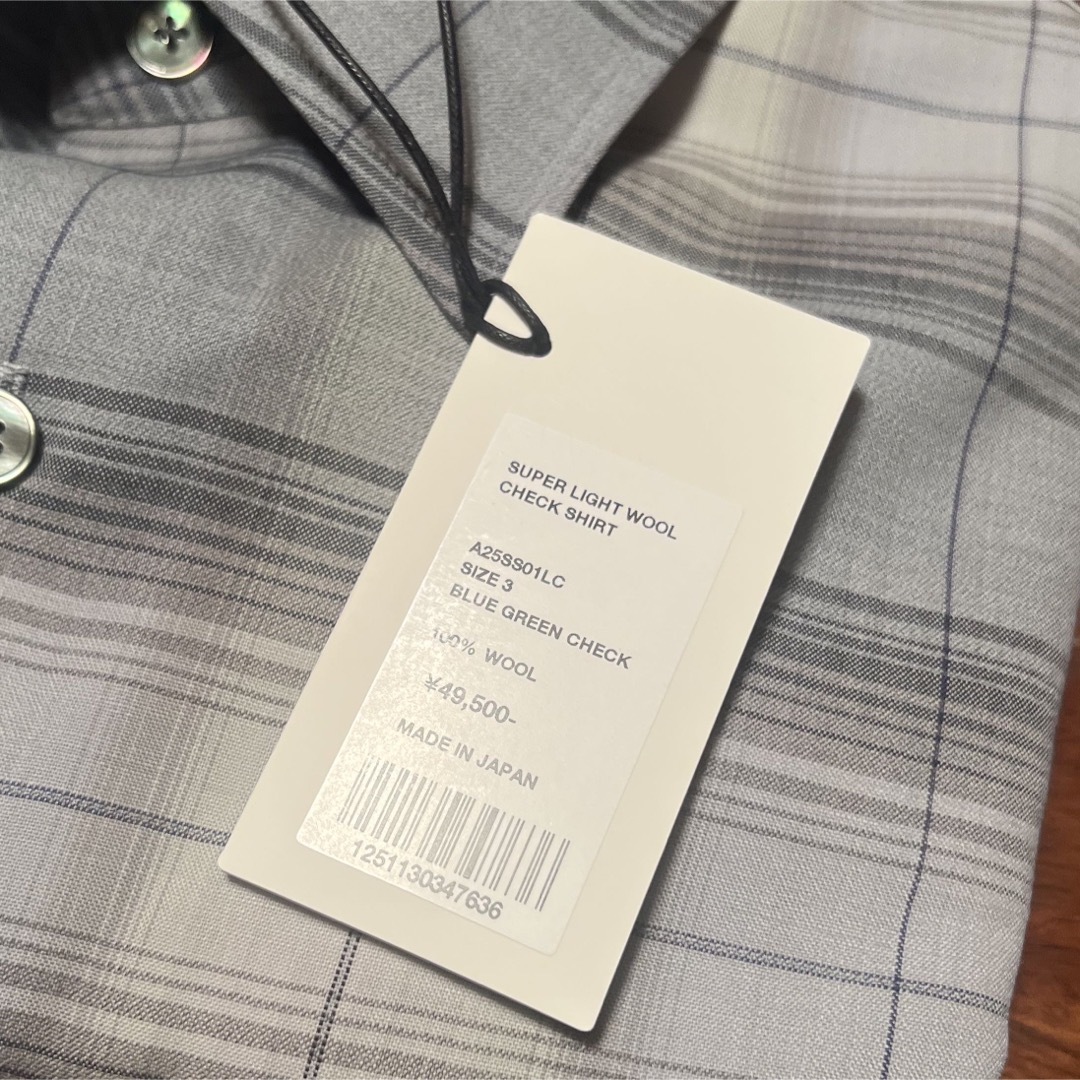 AURALEE - AURALEE SUPER LIGHT WOOL CHECK SHIRT 3の通販 by AURALEE - AURALEE SUPER LIGHT WOOL CHECK SHIRT 3の通販 by