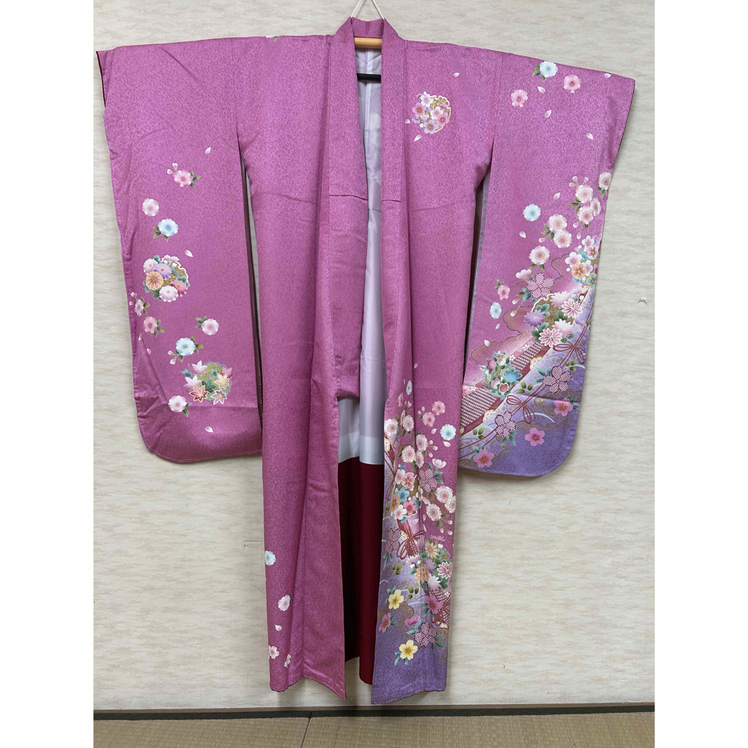 振袖 正絹 成人式 結婚式 紫 ピンク 雪輪の通販 by MJ ◇プロフ 振袖 正絹 成人式 結婚式 紫 ピンク 雪輪の通販 by MJ ◇プロフ