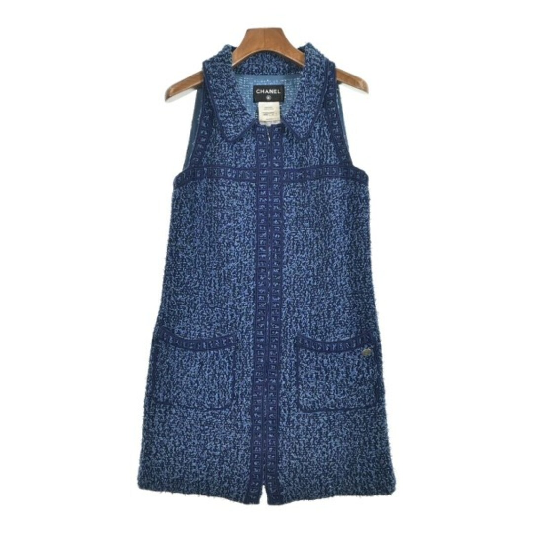 CHANEL - CHANEL シャネル ワンピース 34(XXS位) 青x水色 CHANEL - CHANEL シャネル ワンピース 34(XXS位) 青x水色