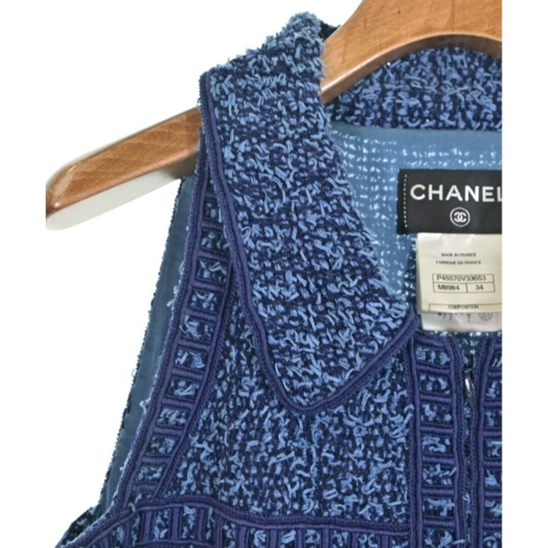 CHANEL - CHANEL シャネル ワンピース 34(XXS位) 青x水色 CHANEL - CHANEL シャネル ワンピース 34(XXS位) 青x水色