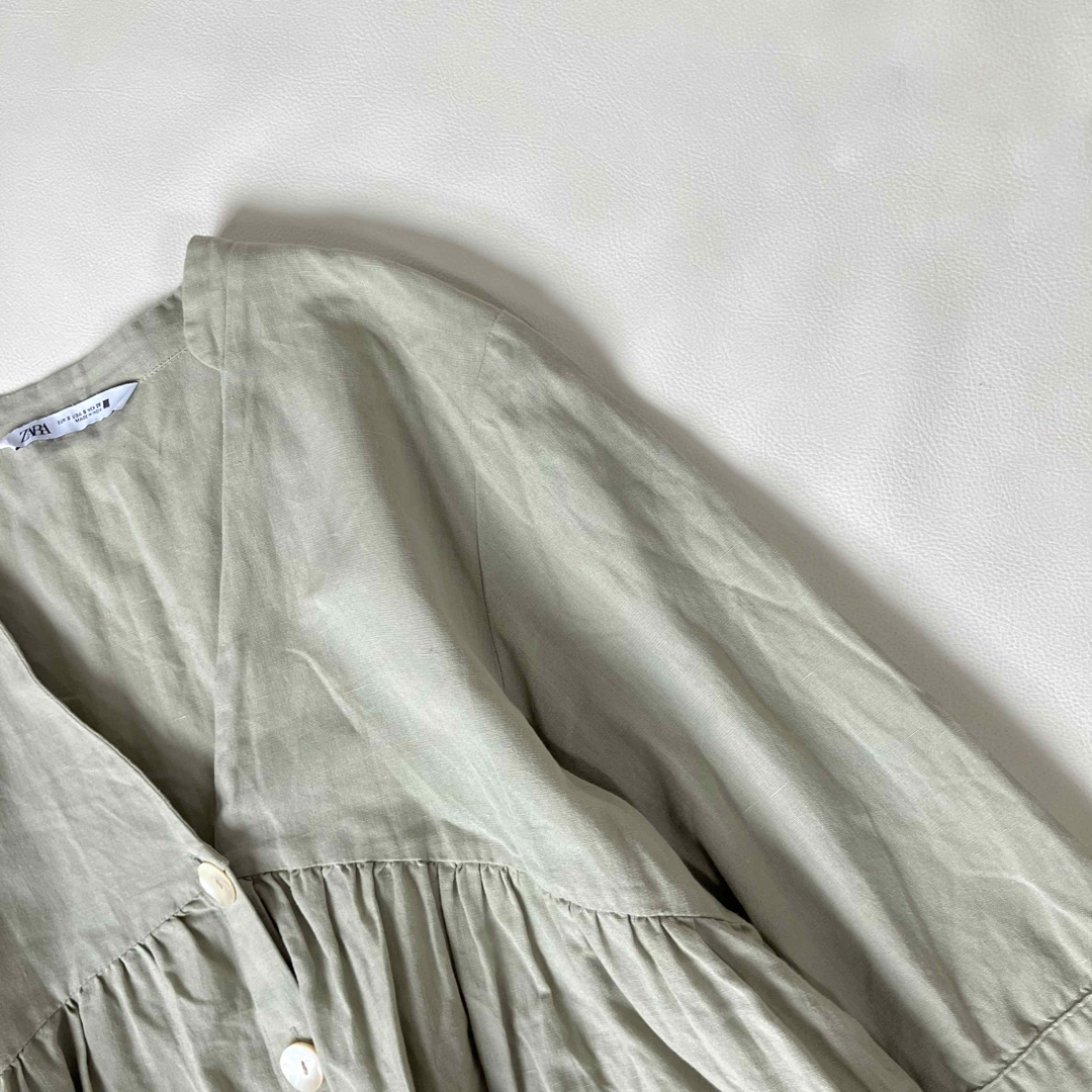 ZARA - ◇ZARA◇綿麻素材◇七分袖ブラウスチュニック ZARA - ◇ZARA◇綿麻素材◇七分袖ブラウスチュニック