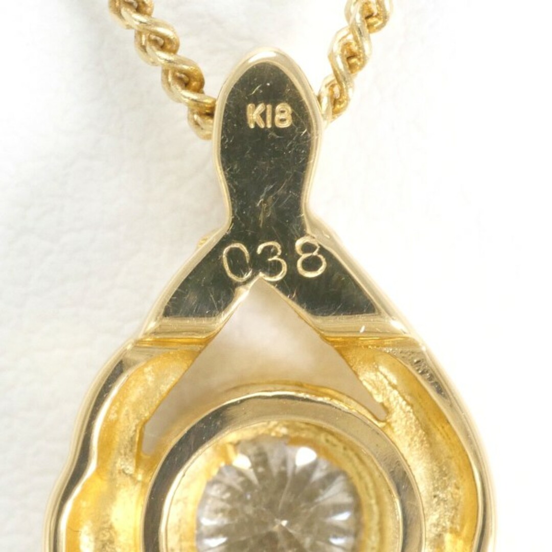 K18 18金 YG イエローゴールド ネックレス ダイヤ 0.38 鑑別書 K18 18金 YG イエローゴールド ネックレス ダイヤ 0.38 鑑別書
