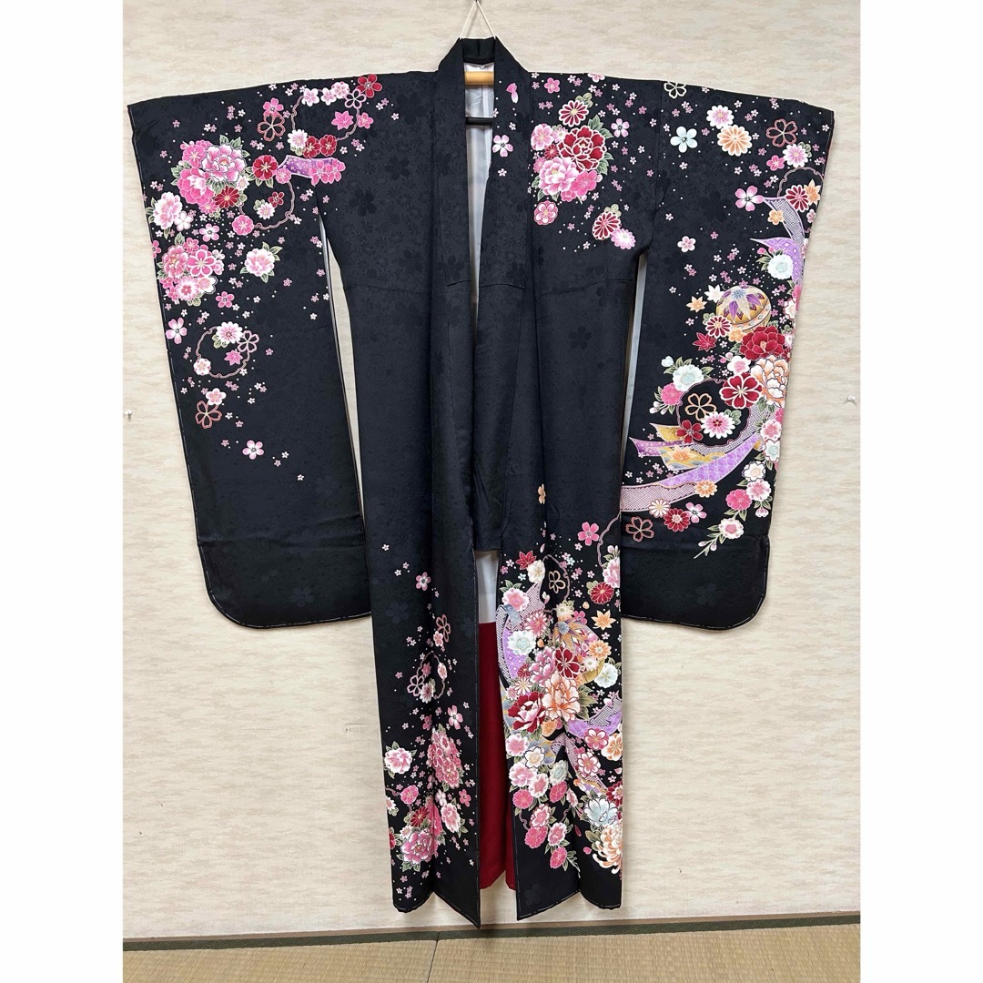 振袖 正絹 成人式 結婚式 黒 ピンク 和柄 牡丹 蘭 菊 桜の通販 振袖 正絹 成人式 結婚式 黒 ピンク 和柄 牡丹 蘭 菊 桜の通販