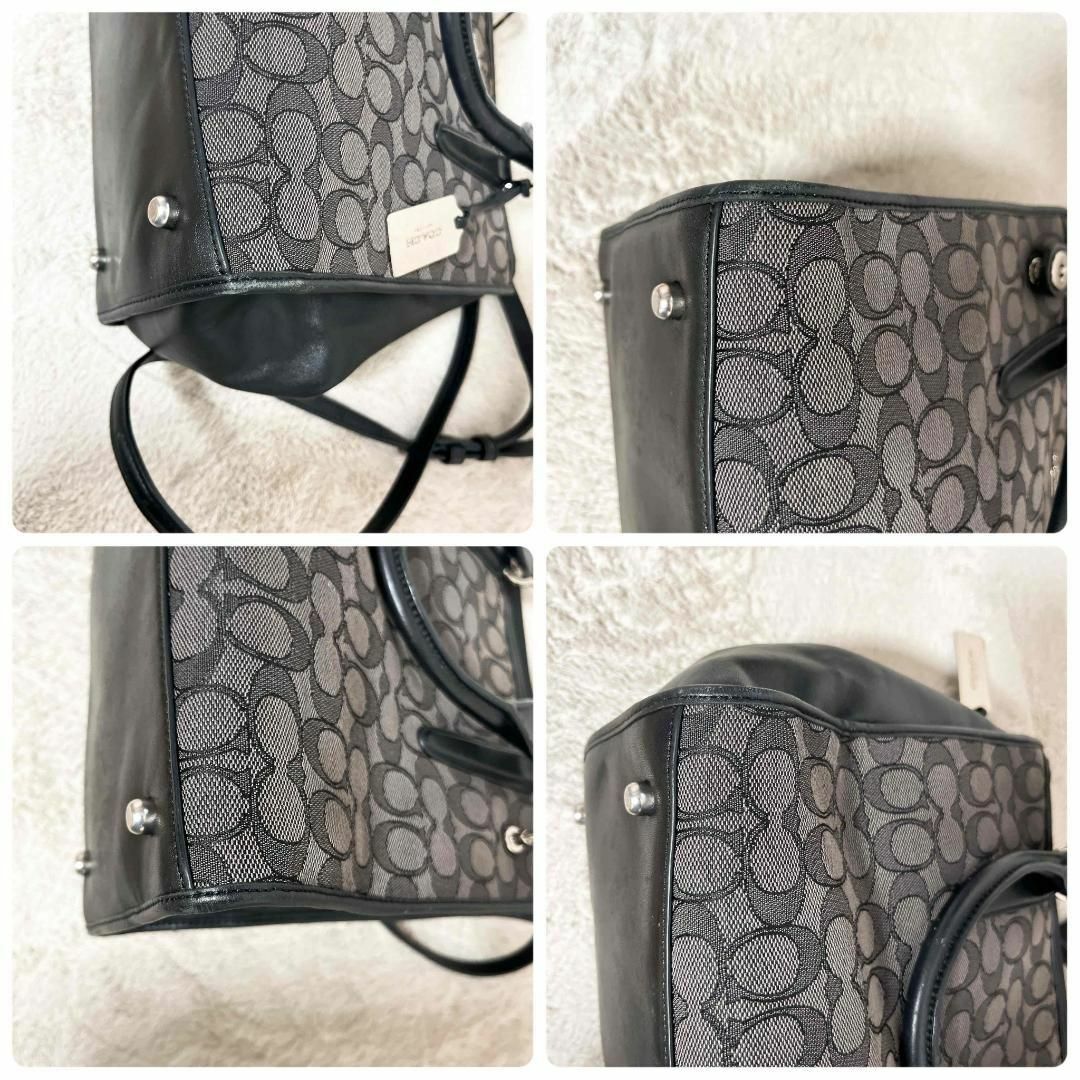 COACH - 美品✨COACHコーチショルダーバッグトートバッググレー COACH - 美品✨COACHコーチショルダーバッグトートバッググレー