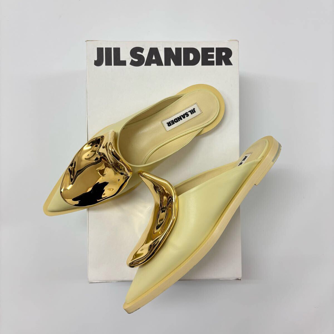 JIL SANDER - 22ss 良品 ジルサンダー メタル プレート ミュール JIL SANDER - 22ss 良品 ジルサンダー メタル プレート ミュール