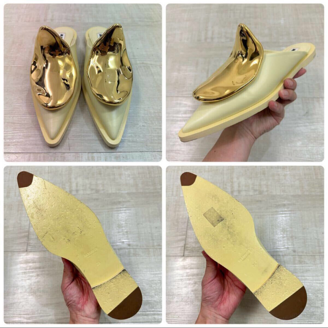JIL SANDER - 22ss 良品 ジルサンダー メタル プレート ミュール JIL SANDER - 22ss 良品 ジルサンダー メタル プレート ミュール