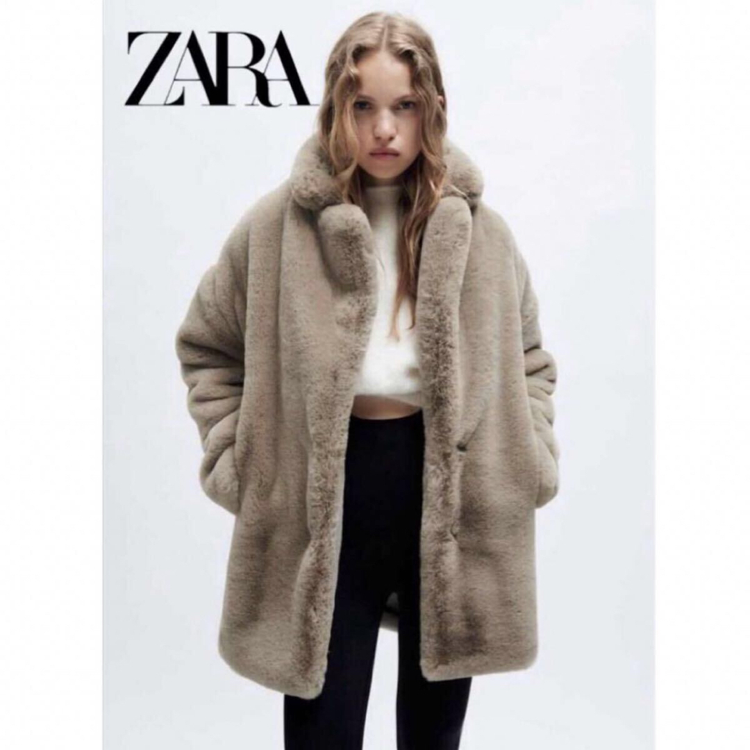 ZARA - 良品 ZARA フェイク ファー コート 1255 895 811 サイズ ZARA - 良品 ZARA フェイク ファー コート 1255 895 811 サイズ