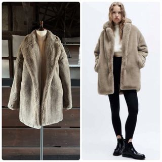 ZARA - 良品 ZARA フェイク ファー コート 1255 895 811 サイズ ZARA - 良品 ZARA フェイク ファー コート 1255 895 811 サイズ