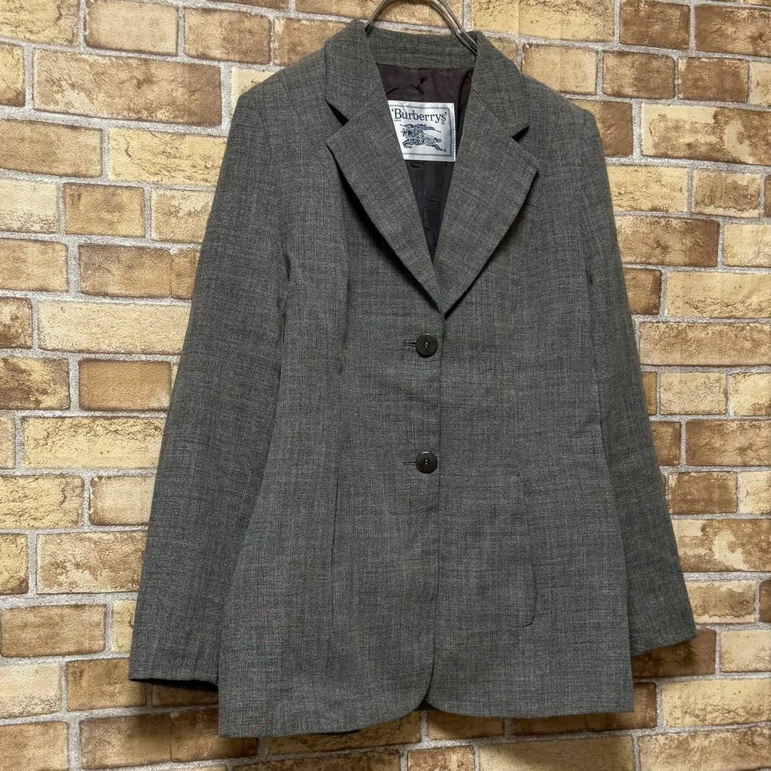 BURBERRY - バーバリー テーラードジャケット グレー ツーピース BURBERRY - バーバリー テーラードジャケット グレー ツーピース