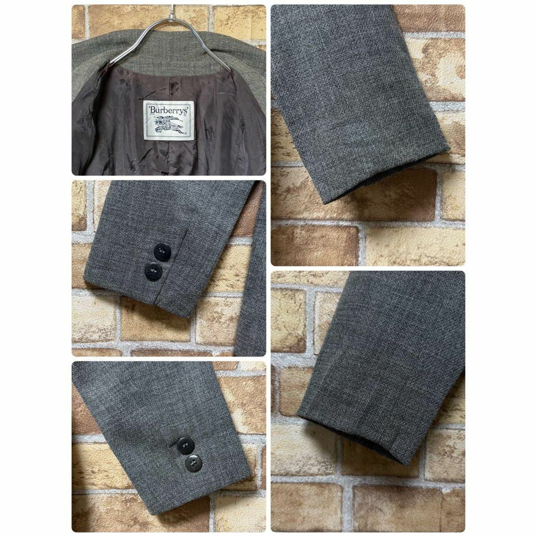 BURBERRY - バーバリー テーラードジャケット グレー ツーピース BURBERRY - バーバリー テーラードジャケット グレー ツーピース