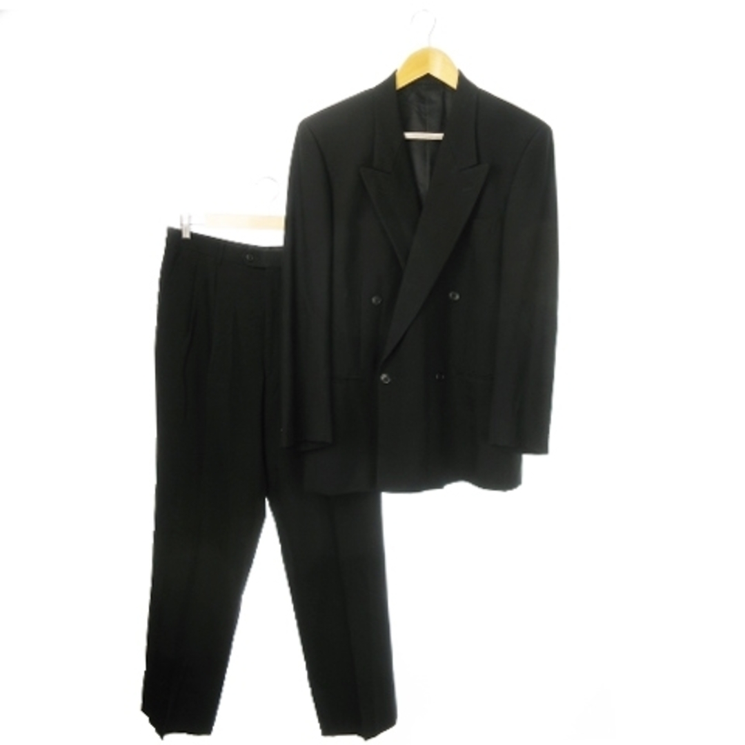 YVES SAINT LAURENT ダブルスーツ ジャケット パンツ A6 黒の YVES SAINT LAURENT ダブルスーツ ジャケット パンツ A6 黒の
