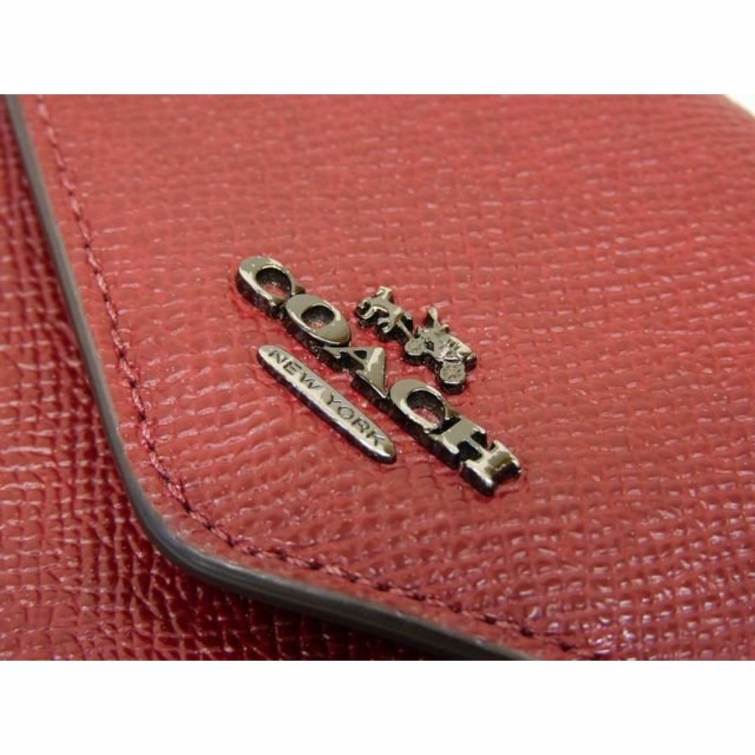 COACH - コーチ 財布 □ レザー レッド 赤系 コンパクト COACH - コーチ 財布 □ レザー レッド 赤系 コンパクト