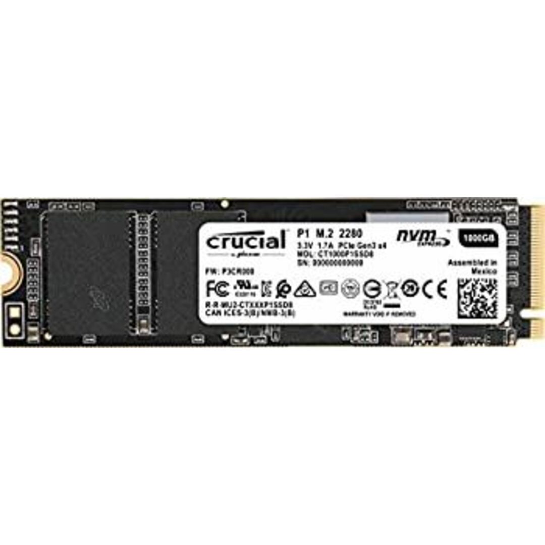 Crucial SSD M.2 1000GB P1シリーズ Type2280 PCIe3.0x4 NVMe   正規代理店保証品  CT1000P1SSD8JP