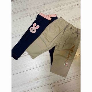 ミキハウス(mikihouse)のミキハウス　うさぎちゃんチノパン、スエットパンツセットsize90(パンツ/スパッツ)