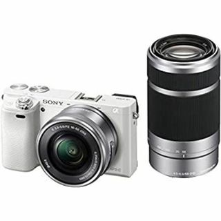 ソニー ミラーレス一眼 α6000 ダブルズームレンズキット E PZ 16-50mm F3.5-5.6 OSS + E 55-210mm F4.5-6.3 OSS ホワイト ILCE-6000Y W(ミラーレス一眼)