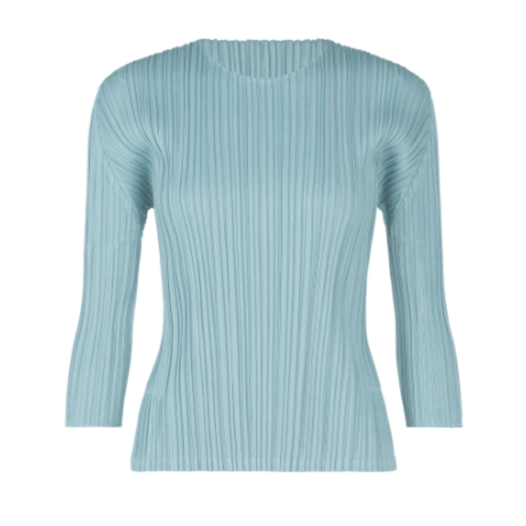 PLEATS PLEASE ISSEY MIYAKE - PLEATS PLEASE ISSEY MIYAKE 丸首五分袖トップ