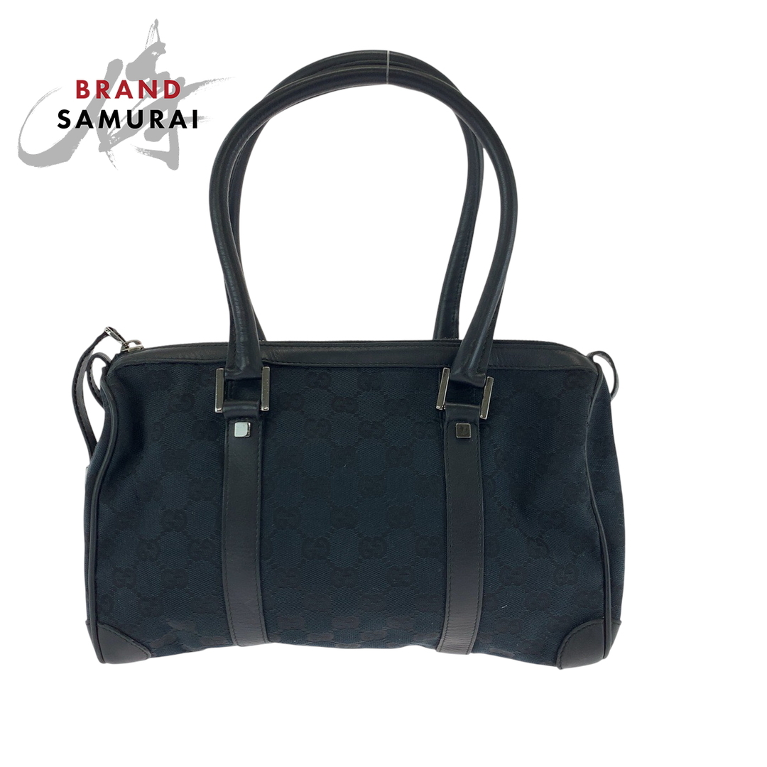 GUCCI - GUCCI グッチ ブラック 黒 シルバー金具 GGキャンバス GUCCI - GUCCI グッチ ブラック 黒 シルバー金具 GGキャンバス