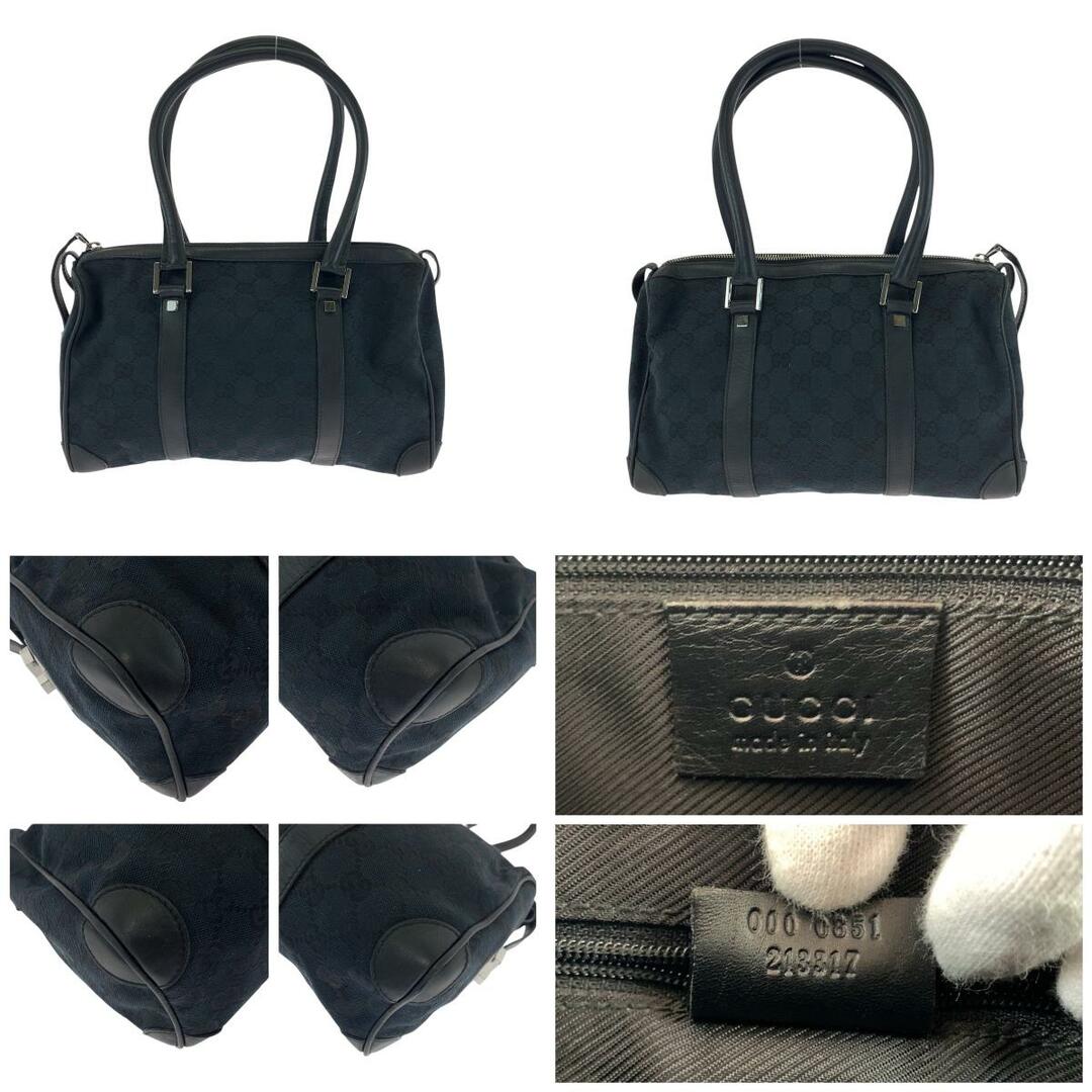 GUCCI - GUCCI グッチ ブラック 黒 シルバー金具 GGキャンバス GUCCI - GUCCI グッチ ブラック 黒 シルバー金具 GGキャンバス