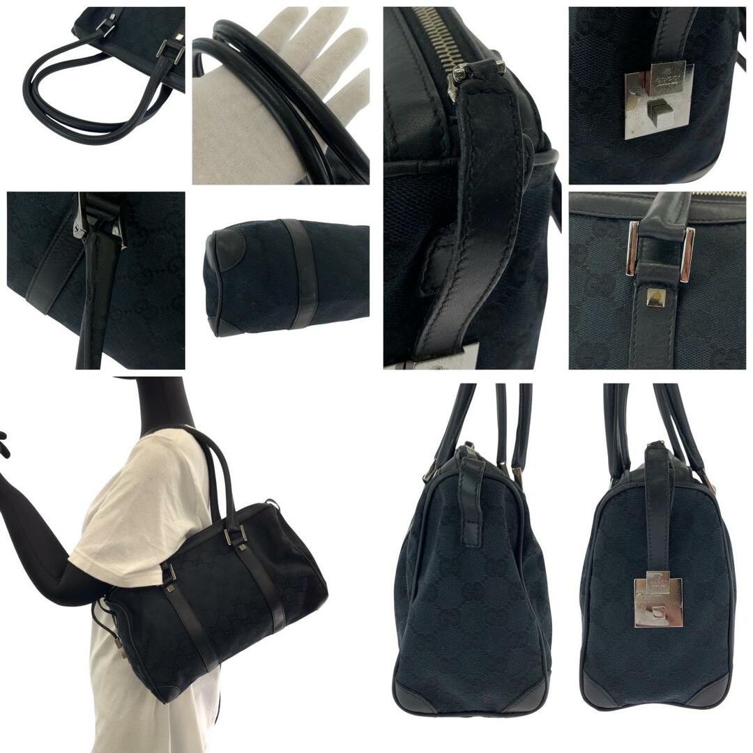 GUCCI - GUCCI グッチ ブラック 黒 シルバー金具 GGキャンバス GUCCI - GUCCI グッチ ブラック 黒 シルバー金具 GGキャンバス