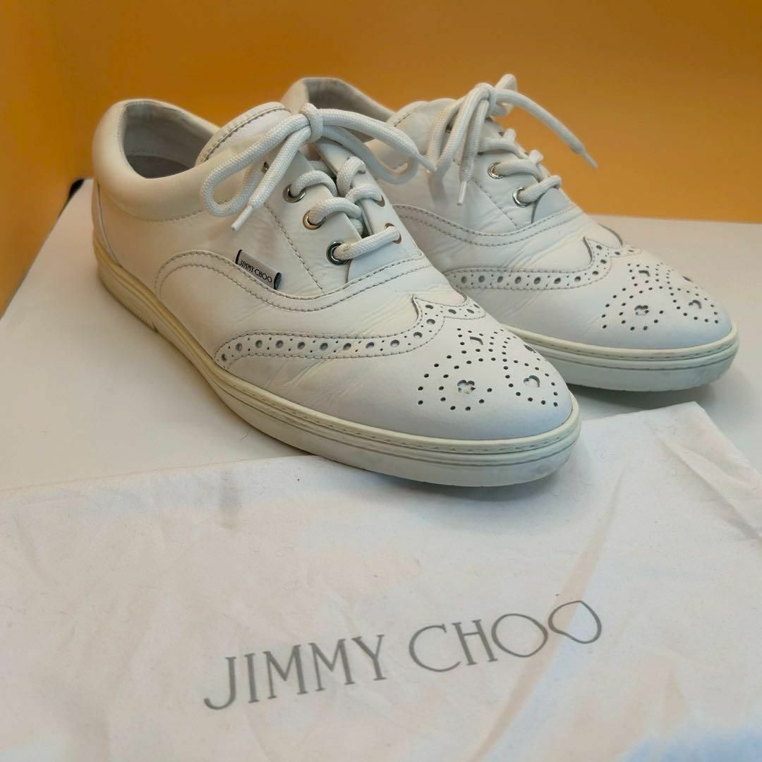 JIMMY CHOO - ジミーチュウ ウィングチップ レザー ローカット JIMMY CHOO - ジミーチュウ ウィングチップ レザー ローカット